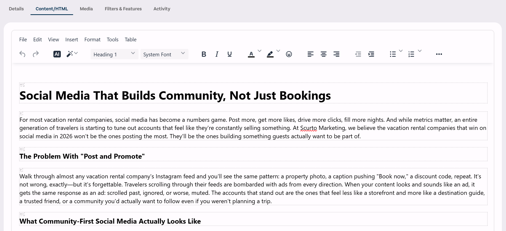 A Better Tabbed Layout for Editing Content